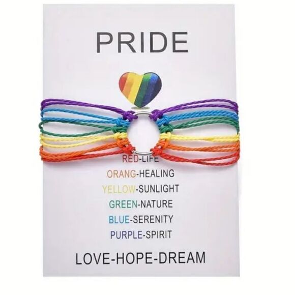 ❤ PRIDE wax rope braided set of  2 bracelets - Picture 4 of 9